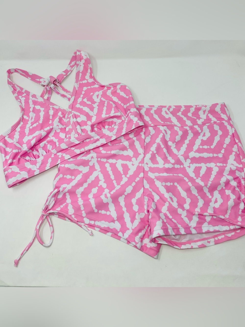 Pink Patterned Women’s 3 Piece Swim Size Medium
